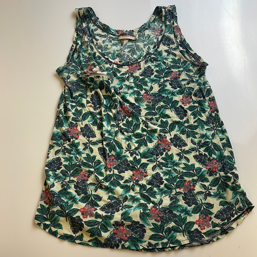 Springfield Women Floral Sleeveless With Side Pocket Top                  X20-06